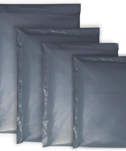 Double Dragon 60 Mixed Size Self-Seal Mailer Bags | Tamper-Proof Plastic Packaging for Mailing. Postage. Shipping & Delivery | Grey (4 Sizes | Small to Large | 15 Each)