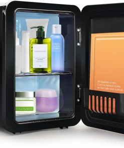 Alternative view of Enventor Mini Fridge 4 Litre. 6 Can Mini Fridges for Bedrooms. AC+12V DC Power Cooler & Warmer. Portable Small Fridge for Car. Travel. Home/Skincare. Makeup. Cosmetics/Drinks. Fruit. Food. Black
