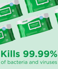 Alternative view of Clinell Universal Cleaning and Disinfectant Wipes for Surfaces – Pack of 200 Regular Wipes – Multi-Purpose. Kills 99.99% of Germs. Effective from 10 Seconds