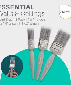 Alternative view of Harris Essentials Walls & Ceilings Paint Brushes. 3 Brush Pack. 1. 1.5. 2.Grey