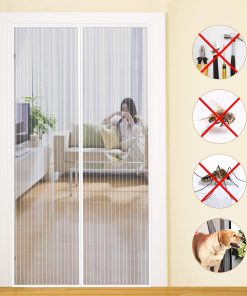 MYCARBON Fly Screen Door Keep Insects Out Mosquito Door Screen Without Drilling Top-to-Bottom Seal Automatically. Keep Away from Mosquitoes Curtain for Balcony Sliding Doors Living Room 90 * 210cm