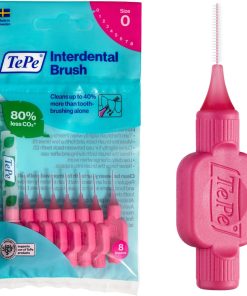 TePe Interdental Brushes | Type: Original | Pink | Size 0 (0.4mm) | 1 Pack of 8 Brushes
