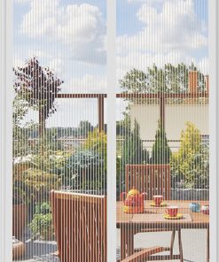 Fly Screens Doors Nets Patio Curtain Insect Mesh for Keeping Out Flies & Bug. Flyscreen French Doors. Mosquito Double Door Magnetic ScreenFly Doors(100x200cm. White)