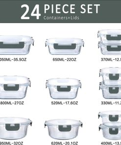 Alternative view of 🧊 24-Piece Glass Food Storage Set – Airtight, Oven & Microwave Safe