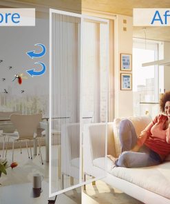 Alternative view of Fly Screens Doors Nets Patio Curtain Insect Mesh for Keeping Out Flies & Bug. Flyscreen French Doors. Mosquito Double Door Magnetic ScreenFly Doors(100x200cm. White)