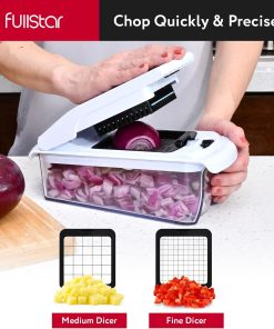 Alternative view of Vegetable Chopper & Mandoline Slicer with Container – Veggie Onion Salad Food Cutter Dicer – Julienne & Wavy Slicer – Grater Zester – Kitchen Tools Gadgets – Home Essentials (8-in-1 PRO White)