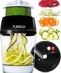 Spiralizer for Vegetables – Vegetable Slicer – Zucchini Courgette Spiralizer Zoodles Noodles Spaghetti Maker – Veggie Veg Carrot Cucumber Slicer Spiral Cutter – Kitchen Tools & Gadgets (4-in-1)