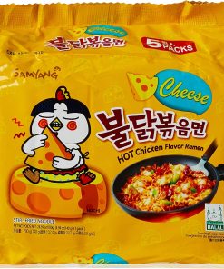 Samyang Cheese Variety Hot Chicken Ramen Noodles.